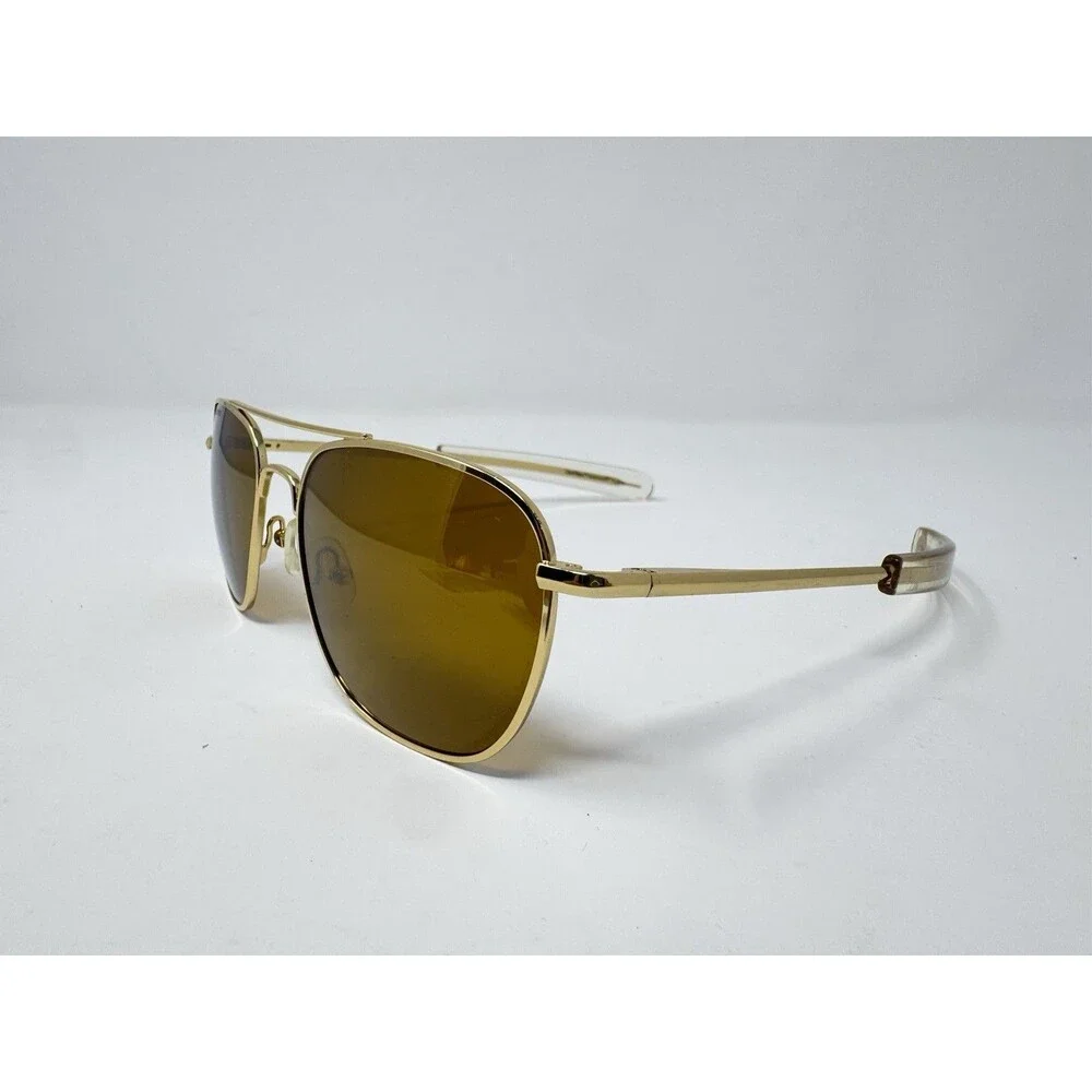 Eagle Eyes Freedom Sunglasses Gold Metal Frame Yellow Lens 50-18-140 Vintage